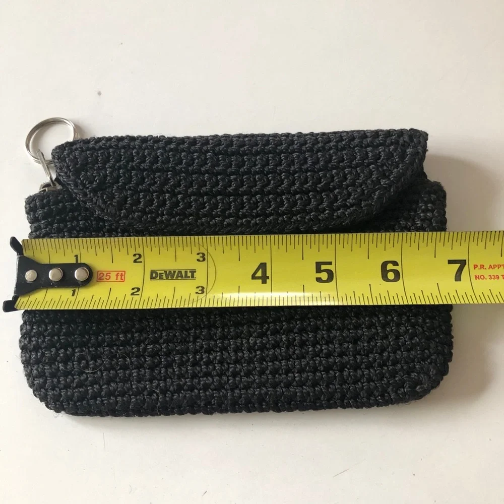 BLACK CROCHET SMALL WALLET CLUTCH